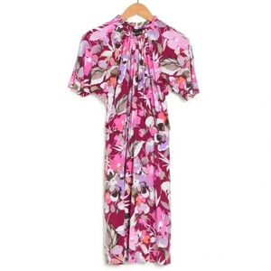 Maggy‎ London Ruffle Neck Blouson Waist Dress Size 2